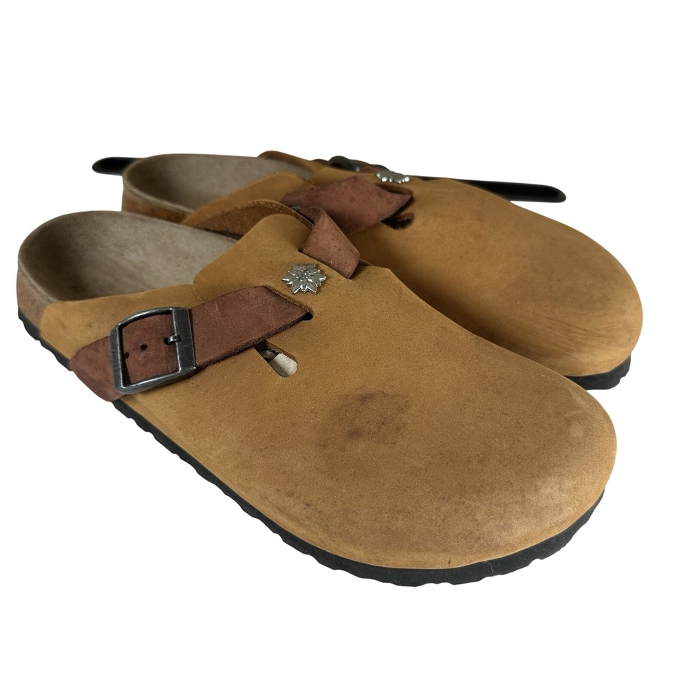 Papillio Birkenstock Boston Clogs Womens EU 39 US 8 Mules Slides Camel Brown